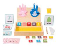 Montessori Math Learning Toy - Number Blocks, Tracing Board, Manipulatives Sand Writing & Finger Counting, 2 in 1 Educational Preschool Sensory Toys Christmas Birthday Gifts for Age 3+ (1pcs)