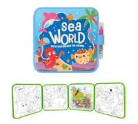 Montessori Mess Free Water Colouring Book, Reusable Water Painting Books for Kids, Water Paint Color Book, No Mess, Just Add Water to Reveal Vibrant Colors (Sea World)