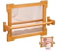 Montessori Mirror with Bar for Toddlers | Montessori Pull-Up Bar for Standing & Walking | Mirror Baby Wall with Pull-Up Bar | Wooden Balance Bar for Motor Development | Also for Playrooms & Classrooms