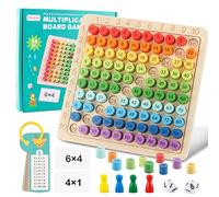 Montessori Multiplication Board, Montessori Maths Toys Times Tables, Wooden Montessori Math Multiplication Board Game, Montessori Times Tables Multiplication Board for Kids Over 3 Years (Colorful)