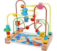 Montessori Ocean Adventure Bead Maze With Sea Animal Figures For Toddlers Fine Motor Skills Development And Early Learning Activity Play Center For Babies And Kids (Yellow, 22cm)