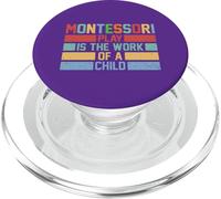 Montessori Philosophy Play Is The Work Of A Child Retro 80s PopSockets PopGrip for MagSafe