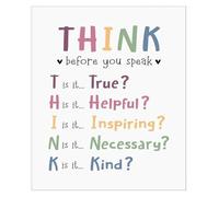 Montessori Poster Metal Sign Think Before You Speak 12x8 Inch