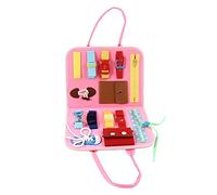 Montessori Sensory Board for Kids, Portable Felt Learning Board with Numbers Letters, Basic Skills Dressing Practice Board for Boys Girls Early Education