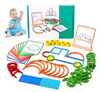 Montessori Smart Sticks for Toddlers, 120 Pcs Wooden Pattern Block Shape Puzzles, Spelling/STEM/Art in One, Boost Creativity & Imagination & Focus for Preschool Kindergarten