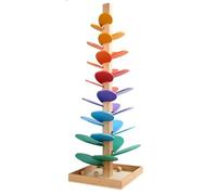 Montessori Sound Tree, 71cm Rainbow Musical Tree, Colorful Rolling Ball Tower, Music Tree Wooden Marble Run with 10 Rainbow Balls, 6 Colorful, Rainbows Balls Tower for Girls and Boys