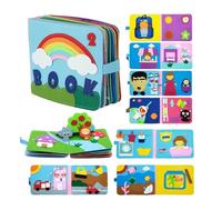 Montessori Story Book, Felt Busy Books with Attachable Gadgets, Fine Motor Skills, Quiet Books Preschool Early Learning Toy, Montessori Busy Book for 1+ Year Old, Boy Girl Birthday