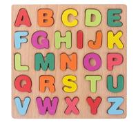 Montessori Style Wooden Alphabet Puzzle For Kids. Encourages Letter Recognition Stacking And Learning Through Play. Ideal For Toddlers And Preschoolers KYm294 (Beige, 20X20CM)
