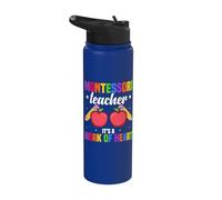 Montessori Teacher It's A Work of Heart Stainless Steel Insulated Water Bottle