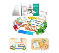 Montessori Toy for 3 4 5 6 Years, Wooden Pattern Block Shape Puzzles, Early Learning Educational Toys for Skills Color Cognition Hands-on Ability, Fine Motor Skills Toys, Boys Girls over 3 year old