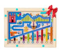 Montessori Toy Magnetic Game Labyrinth from 2 3 4 5 6 Years, Magnetic Color and Number Puzzle Maze for Developing Hand-Eye Coordination and Fine Motor Skills, Wooden Toy Gift for Boys Girls