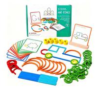 Montessori Toy Wooden Puzzles, 120pcs Montessori Smart Sticks For Toddlers, Fine Motor Skills Toys, Early Learning Educational Toys for Skills Color Cognition Hands, Boys Girls over 3 year old
