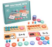 Montessori Toys Counting Peg Board with 90 Math Cards for Kids Aged 3 4 5 6, Educational Wooden Number Counting Maths Games for Toddlers, Early Learning Teaching Aids for Home School Classroom