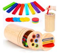 Montessori Toys for 1 2 3 Years Old Boys Girls, Stocking Fillers Kids Wooden Color Sorting Toy Baby Birthday Gifts for 1-2-3 Year Olds Boys Girls Toys Age 1-3-2 Travel Toddler Toys for 1 2 3 Year Olds