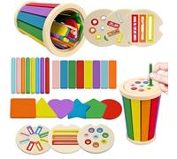 Montessori Toys for 1 2 3 Years Old Boys Girls, Wooden Color Sorting Toy for Toddlers 12 to 36 Months, Color Sorting Sensory Educational Learning Toy for Kids, Birthday Gifts for Children (Original)