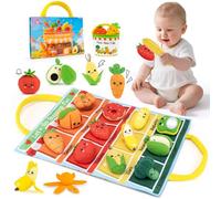 Montessori Toys for 1 Year Old, Baby Sensory Toys 6-12 Months with Color Sorting Play Food - My First Shopping Trip Crinkle & Rattle Set, Fine Motor Skills Learning Gift for Toddler 1-2 Boy Girl