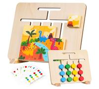Montessori Toys for 3-6 Year Olds Boys Girls: Wooden Slide Puzzle Games for Kids Age 4 5 6 Educational Learning Birthday Gifts for 3-7 Year Old Travel Dinosaur Sensory Toy for 4 5 Year Old Kid