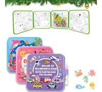 Montessori Water Coloring Book, Montessori Mess Freewater Coloring Book, Just Add Water, Four Styles, Boost Focus, Fine Motor Skills, & Imagination (Set 3)