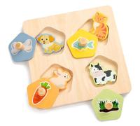 Montessori Wooden Animal Peg Puzzles for Toddlers 1-3- SiumPklay Preschool Learning Toys for 1 2 Year Old Boys & Girls, Educational Wooden Puzzles with Food Animals, Ideal Christmas Birthday Gifts