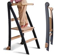 Montessori Wooden Learning Ladder, Space-Saving, Folding Learning Ladder, Stool for Children, Foldable Children's Stairs, Learning Ladder with Tilt Protection
