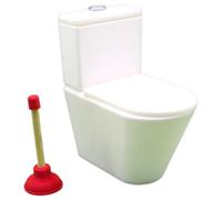 Montesy 1/12 Miniature Bathroom Toilet with Drainer For Doll House Realistic Toilet Seat Pretend Play Toy for Children Creation