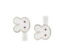 Montesy 1 Pair Embroidered Animal Hair Clips Adorable Design Hairpin for Kids Teens and Girls Polyester Fabric Hair Accessory