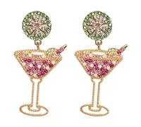 Montesy 1 Pair for Creative Fruit Earrings Wholesale High Wine Glass Lemon Earrings Coloring Diamond Earrings