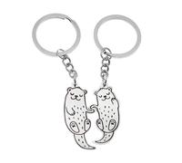 Montesy 2 Pack Cute Animal Keychain Set Car Keychain Otters Key Holder Stainless Steel Bag Pendant Gift for and Couples