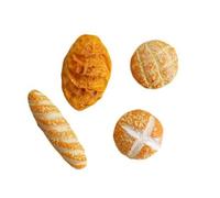 Montesy 4Pcs 1/12 Scale Miniature Bread Food Models Resin Craft For Dollhouses Bakery Decoration Collection