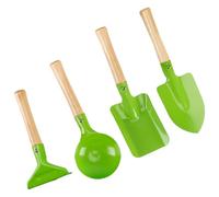 Montesy 4Pieces Children Garden Tool Shovel Set For Sand And Beach Play Metal Shovel Set with Wood Handle for Sand Playing
