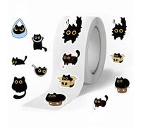 Montesy 500 Count Black Stickers Set Fun Cartoon Spirits Art for Window Doors Notebooks Scrapbooking Holiday Stickers