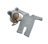 Montesy Baby Costume Clothing Bear Shape Outfit and Hat Set Photo Clothes Photography Props for Boy Girl 0-2 Months