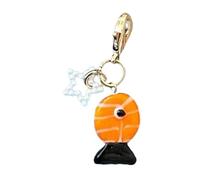 Montesy Crystal Fish Coin Purse Keychain with Closure for Women Girl Bag Accessories Jewelry Decoration