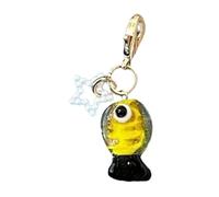 Montesy Crystal Fish Coin Purse Keychain with Closure for Women Girl Bag Accessories Jewelry Decoration