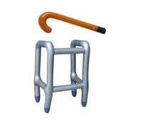 Montesy Inflatable Walker and Cane Set for Retirement Party Or Cosplay Fun PVC Carnivals Halloween Props