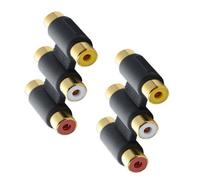 Montesy Pack of 2 Gold Plateds 3RCA Female to Female Coupler Adapters for Sound Video Signals Transmission