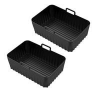 Montesy Pack of 2 Rectangular Nonstick Air Fryers Pads Baking Tray Cooking Liners Silicone Baskets for Air Frying Machine