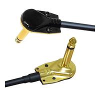 Montesy Pack Of 2pcs Guitar Patched Cable 1/4inch Auxiliary Cord For Effects Pedals And Sound Equipment 30cm Long Gold/Silver Electric Guitar Pedal Cable