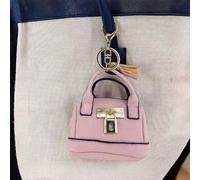 Montesy Practical Coin Purse Keychain Bag Sturdy PU Leather Organizers for Women Lipsticks Card and Data Cable Storage