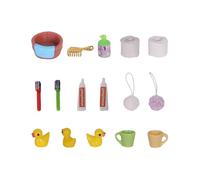 Montesy Simulation Miniature Bathroom Set for 1/12 Doll House Decoration Resin Bathroom Essential Model with Realistic Texture Doll House Accessories