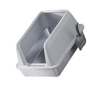 Montesy Stainless Steel Cats Litter Box With Splash Design and Easy Use Scoops Indoor High Side Litter Tray Home Toilet