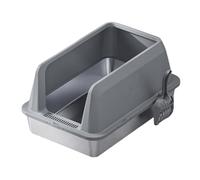 Montesy Stainless Steel Cats Litter Box With Splash Design and Easy Use Scoops Indoor High Side Litter Tray Home Toilet