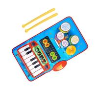Montesy Transportable Pliable Music Game Mat Combined Drum and Piano for Inside Tasks Kids Entertainment Children Drum Piano