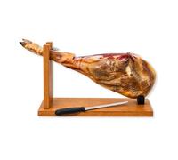 Montevalle Gran Reserva Serrano Ham Whole Leg | 7-8kg Slow Cured for Over 20 Months | Professional Set with Wooden Stand and Carving Knife | Authentic Spanish Gourmet spanish food hamper