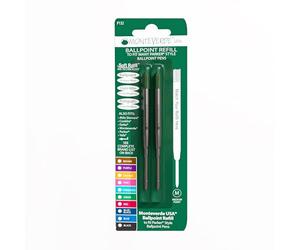 Monteverde Ballpoint Refill to Fit Parker Ballpoint Pens, Medium Point, Soft Roll, Green, 2 per Pack (P132GN)
