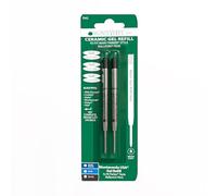 Monteverde Broad Point Capless Ceramic Gel Refill for Parker Ballpoint Pens - Black (Pack of 2)