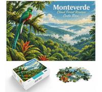 Monteverde Cloud Forest Reserve, Costa Rica Jigsaw Puzzle, 1000 Piece | For cold evenings at home: Adult jigsaw puzzle with 1000 pieces makes an engaging choice for festive family downtime.