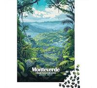 Monteverde Cloud Forest Reserve, Costa Rica Jigsaw Puzzle 1000 Pieces, Vintage Architecture Destination, 1000 Pieces for Adults, Travel Gift for Puzzle Lovers, Paper Board, 52x38cm/1000pcs