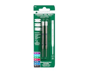 Monteverde Fine Point Capless Gel Refill for Parker Ballpoint Pens - Blue/ Black (Pack of 2)
