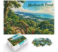 Monteverde Forest Costa Rica Illustration Jigsaw Puzzle, 1000 Piece | Adult jigsaw puzzle with 1000 pieces; creates puzzle time on colder days; for quieter moments across Christmas and New Year.